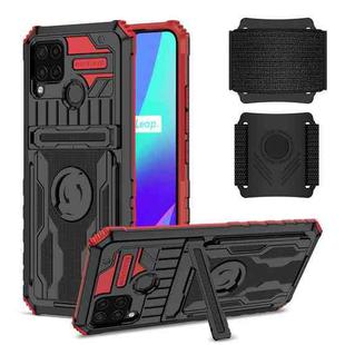 For OPPO Realme C15 Armor Wristband Phone Case(Red)