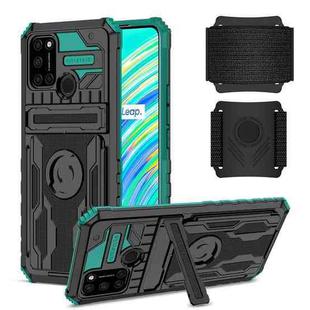 For OPPO Realme C17 Armor Wristband Phone Case(Dark Green)