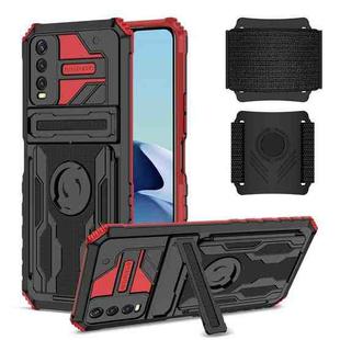 For vivo Y20 Armor Wristband Phone Case(Red)