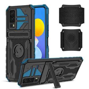 For vivo Y72 5G / Y53s Armor Wristband Phone Case(Blue)