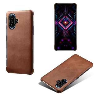 For Xiaomi Redmi K40 Gaming Calf Texture PC + PU Phone Case(Brown)