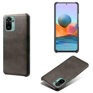 For Xiaomi Redmi Note 10 4G Calf Texture PC + PU Phone Case(Black)