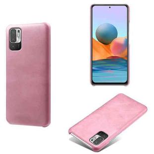 For Xiaomi Redmi Note 10 5G Calf Texture PC + PU Phone Case(Pink)