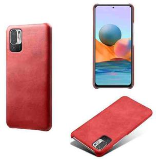 For Xiaomi Redmi Note 10 5G Calf Texture PC + PU Phone Case(Red)