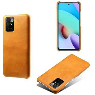 For Xiaomi Redmi 10 Calf Texture PC + PU Phone Case(Orange)