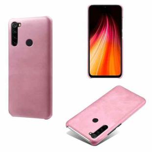 For Xiaomi Redmi Note 8 Calf Texture PC + PU Phone Case(Pink)
