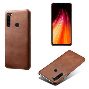 For Xiaomi Redmi Note 8 Calf Texture PC + PU Phone Case(Brown)