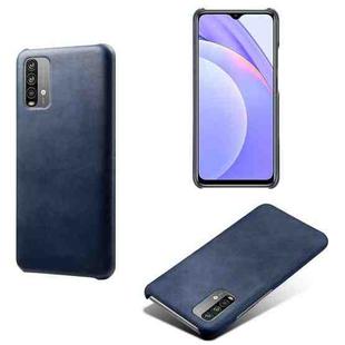 For Xiaomi Redmi Note 9 4G Calf Texture PC + PU Phone Case(Blue)