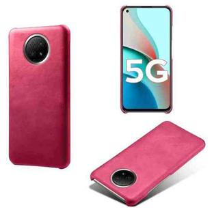 For Xiaomi Redmi Note 9 5G Calf Texture PC + PU Phone Case(Rose Red)