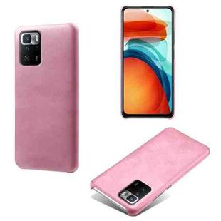 For Xiaomi Redmi Note 10 Pro 5G Calf Texture PC + PU Phone Case(Pink)