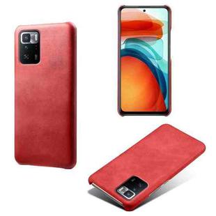 For Xiaomi Redmi Note 10 Pro 5G Calf Texture PC + PU Phone Case(Red)