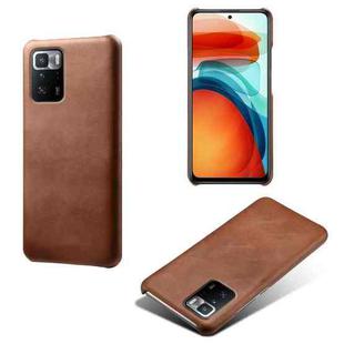 For Xiaomi Redmi Note 10 Pro 5G CN Version Calf Texture PC + PU Phone Case(Brown)