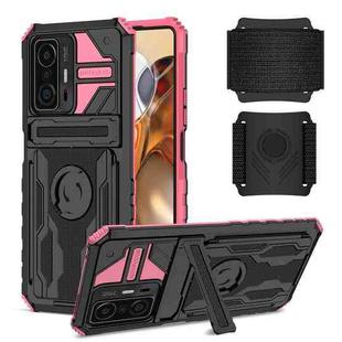 For Xiaomi 11T / 11T Pro Armor Wristband Phone Case(Pink)