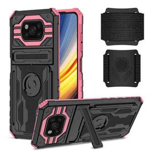 For Xiaomi Poco X3 Armor Wristband Phone Case(Pink)