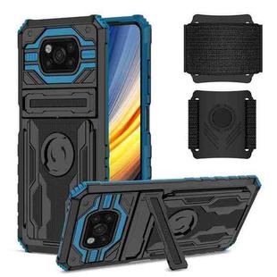 For Xiaomi Poco X3 Armor Wristband Phone Case(Blue)