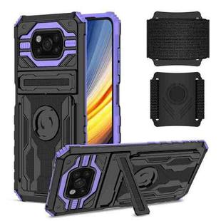 For Xiaomi Poco X3 Armor Wristband Phone Case(Purple)