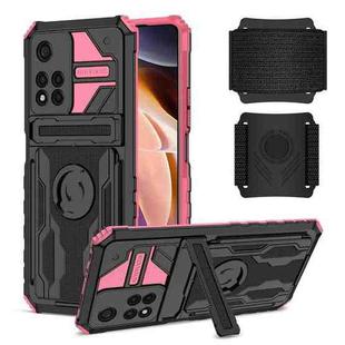 For Xiaomi Redmi Note 11 Pro Armor Wristband Phone Case(Pink)