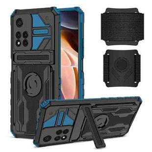 For Xiaomi Redmi Note 11 Pro Armor Wristband Phone Case(Blue)