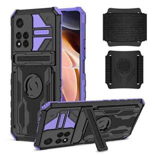 For Xiaomi Redmi Note 11 Pro Armor Wristband Phone Case(Purple)