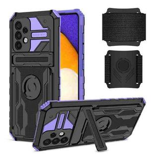 For Samsung Galaxy A52 5G Armor Wristband Phone Case(Purple)