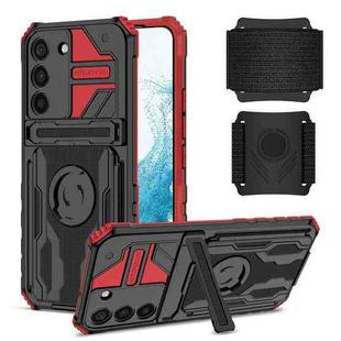 For Samsung Galaxy S22 5G Armor Wristband Phone Case(Red)