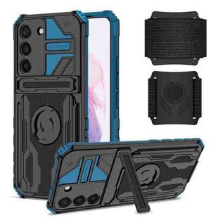 For Samsung Galaxy S22+ 5G Armor Wristband Phone Case(Blue)