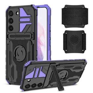 For Samsung Galaxy S22+ 5G Armor Wristband Phone Case(Purple)