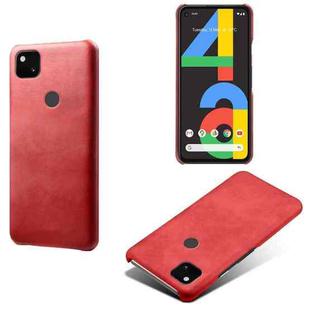For Google Pixel 4a Calf Texture PC + PU Phone Case(Red)