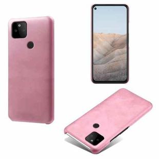 For Google Pixel 5a Calf Texture PC + PU Phone Case(Pink)