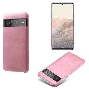 For Google Pixel 6 Pro Calf Texture PC + PU Phone Case(Pink)