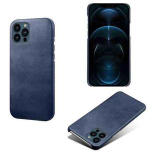 For iPhone 13 Pro Max Calf Texture PC + PU Phone Case (Blue)