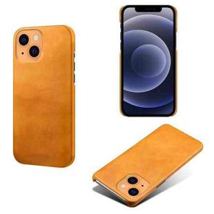 For iPhone 13 Calf Texture PC + PU Phone Case(Orange)