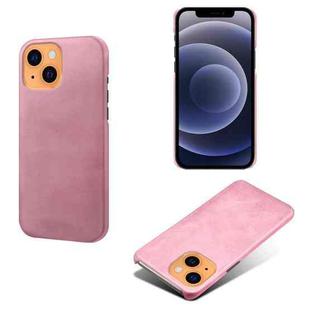 For iPhone 13 Calf Texture PC + PU Phone Case(Pink)