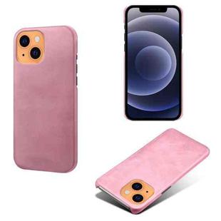 For iPhone 13 mini Calf Texture PC + PU Phone Case (Pink)