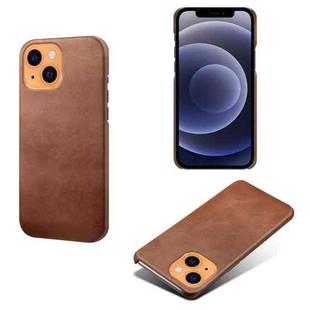 For iPhone 13 mini Calf Texture PC + PU Phone Case (Brown)