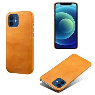 For iPhone 12 / 12 Pro Calf Texture PC + PU Phone Case(Orange)