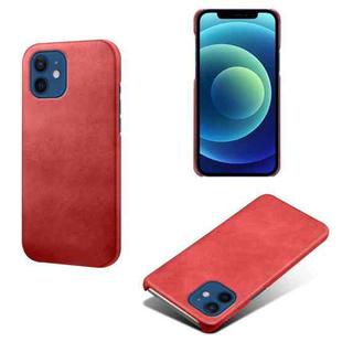 For iPhone 12 / 12 Pro Calf Texture PC + PU Phone Case(Red)