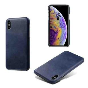 For iPhone XS Max Calf Texture PC + PU Phone Case(Blue)