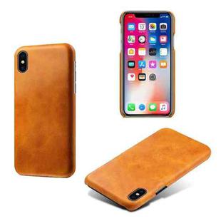 For iPhone X / XS Calf Texture PC + PU Phone Case(Orange)
