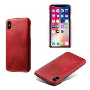 For iPhone X / XS Calf Texture PC + PU Phone Case(Red)