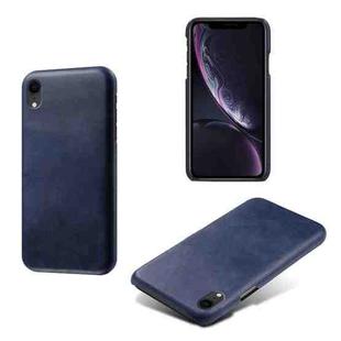 For iPhone XR Calf Texture PC + PU Phone Case(Blue)