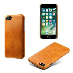For iPhone SE 2022 / SE 2020 / 8 / 7 Calf Texture PC + PU Phone Case(Orange)