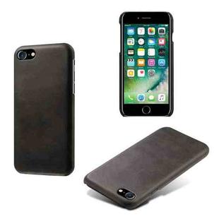 For iPhone SE 2022 / SE 2020 / 8 / 7 Calf Texture PC + PU Phone Case(Black)