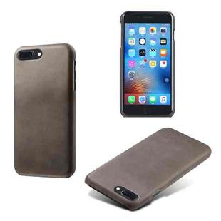 Calf Texture PC + PU Phone Case For iPhone 8 Plus & 7 Plus(Grey)