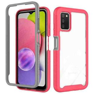 For Samsung Galaxy A03S 164mm Starry Sky Solid Color Series Shockproof PC + TPU Protective Phone Case(Rose Red)
