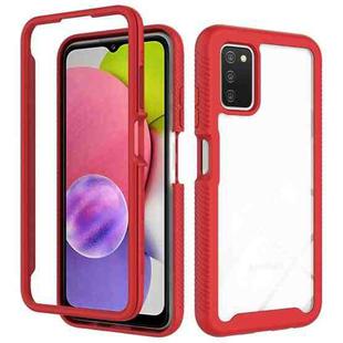 For Samsung Galaxy A03S 164mm Starry Sky Solid Color Series Shockproof PC + TPU Protective Phone Case(Red)