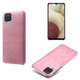 Calf Texture  PC + PU Phone Case For Samsung Galaxy A12(Pink)