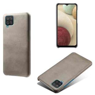 Calf Texture  PC + PU Phone Case For Samsung Galaxy A12(Grey)