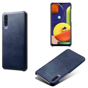 Calf Texture  PC + PU Phone Case For Samsung Galaxy A50(Blue)