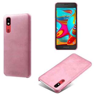 Calf Texture  PC + PU Phone Case For Samsung Galaxy A2 Core(Pink)